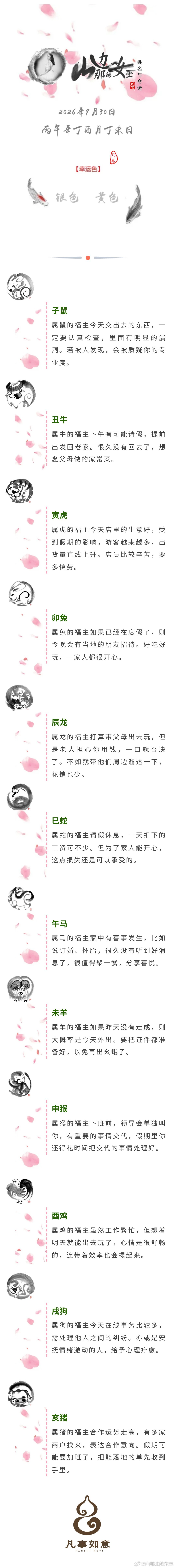 2026年9月30日生肖运势姓名与命运姓名与命运[超话] ​​​