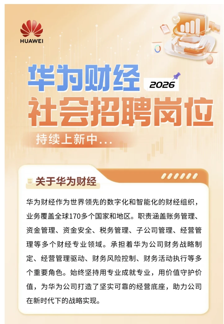 华为财经社招还在继续!
