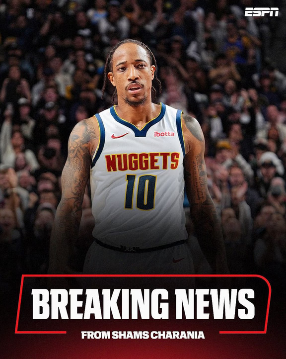 [爆炸R]突发：六次NBA全明星德马尔·德罗赞已同意以一年390万美元的合同加盟丹佛掘金队，消息人士告诉ESPN。
	
#NBA #聊球俱乐部 #德罗赞 #掘金 #nba新闻一分钟全知道 #约基奇 #NBA评论席 #藏不住了我是球迷 #球星 #懂点篮球