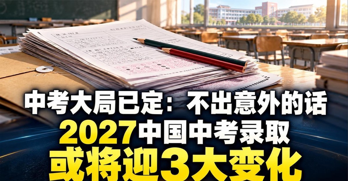 如果各地改革继续按目前方向推进，2027年中考录取或将迎来三大变化。

进入2027年中考周期，按照目前多地公开的改革动向，录取规则可能出现三处明显变化：普通高中学位继续增加，中考计分方式进一步调整，指标到校范围持续扩大。

对家长来说，这并不只是“更容易上高中”这么简单。升学竞争没有消失，而是在新