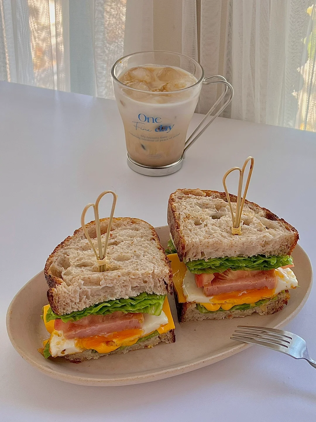 ☀️工作日早餐｜鸡蛋火腿芝士三明治🥪