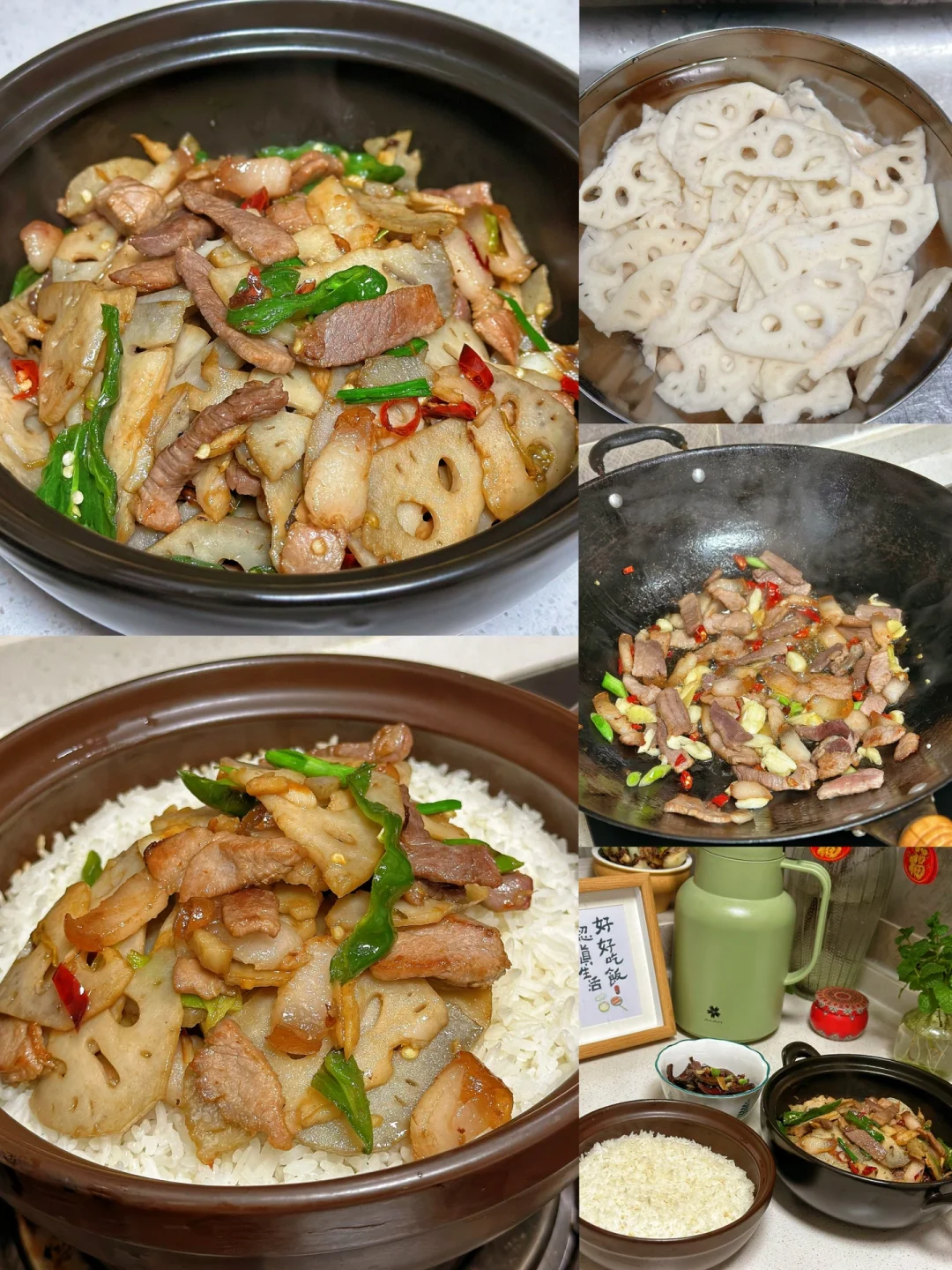 腊肉炒藕片加一把蒜苗香惨了下饭菜必备