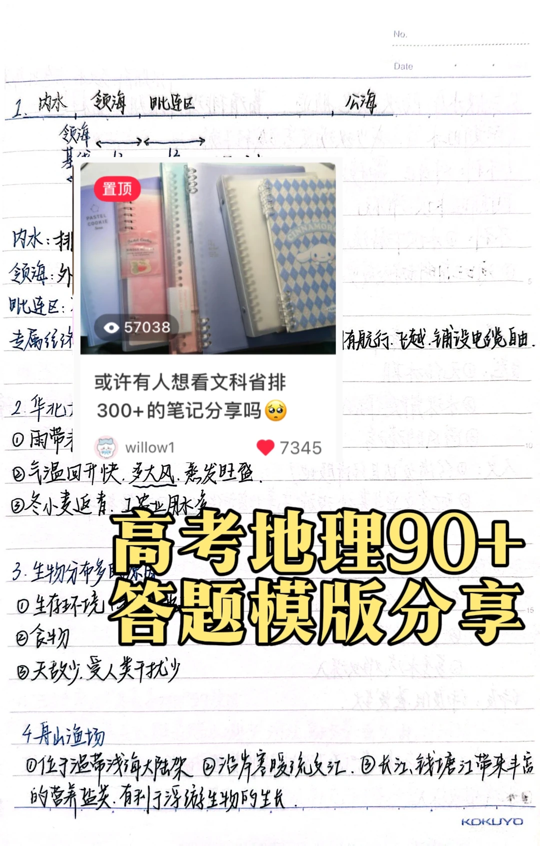 6w人想看的笔记分享｜助你90+的地理答题模版
