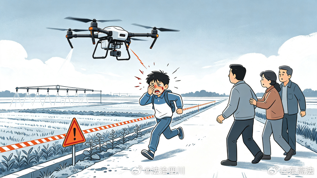 孩童撞上无人机，被旋翼割伤致十级伤残，该谁担责？

无人机降落地面瞬间，8岁孩童为了捡拾玩具车突然冲出撞上无人机，被高速旋转的叶片割伤左腿，操作员、安全员、家长谁来负责？近日，隆昌市人民法院黄家人民法庭审结该起因农用无人机作业致人损伤的侵权责任纠纷案，在扣除已垫付费用后，依法判决某 ​