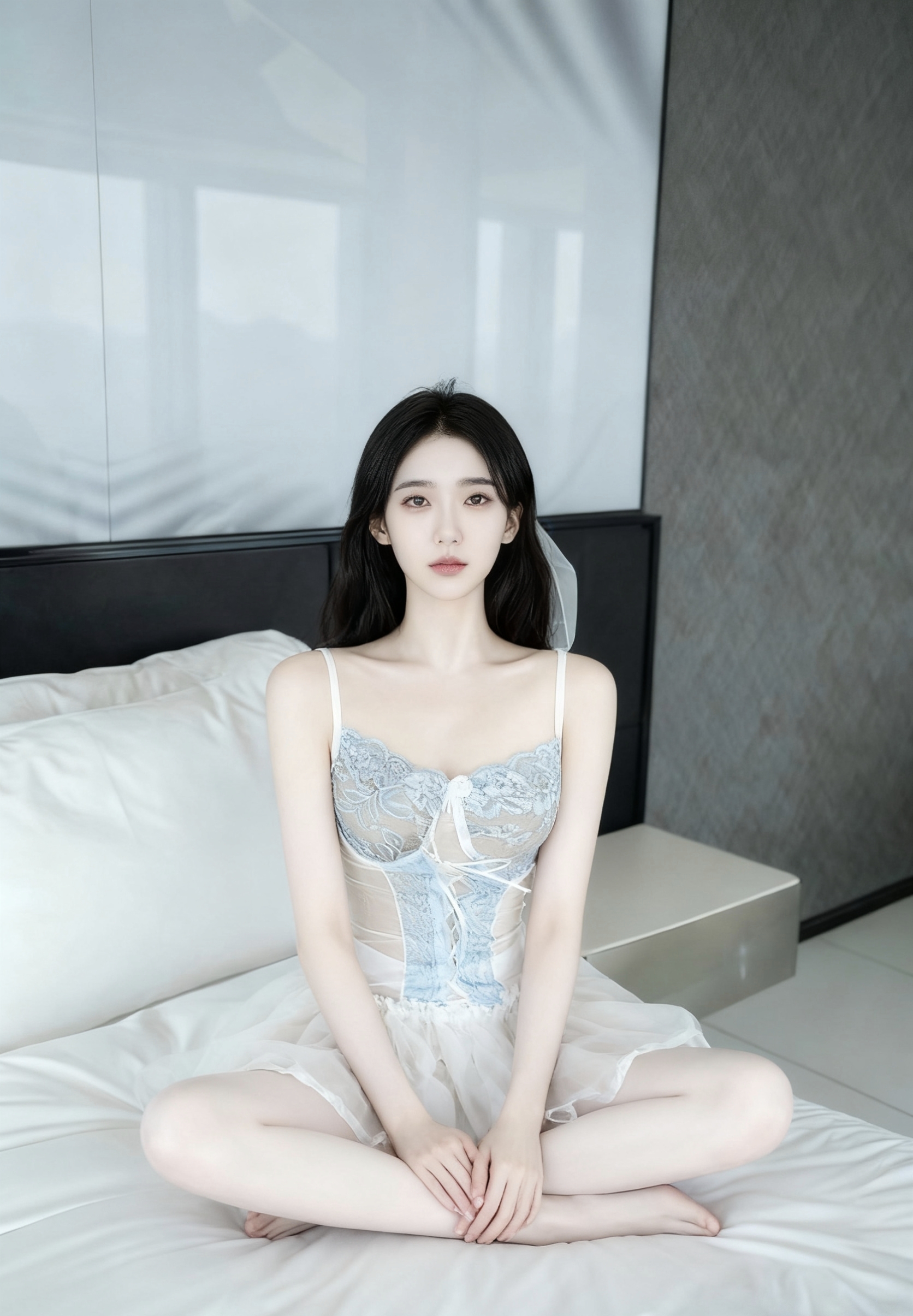 青春甜美的小姐姐，身着可爱的蓬蓬连衣裙，尽显少女风情。可爱中带着一抹性...