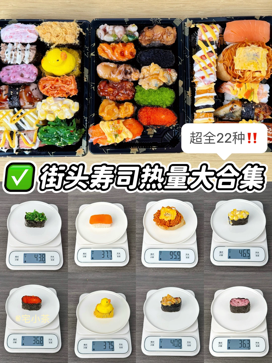 22款街头寿司热量大合集✅