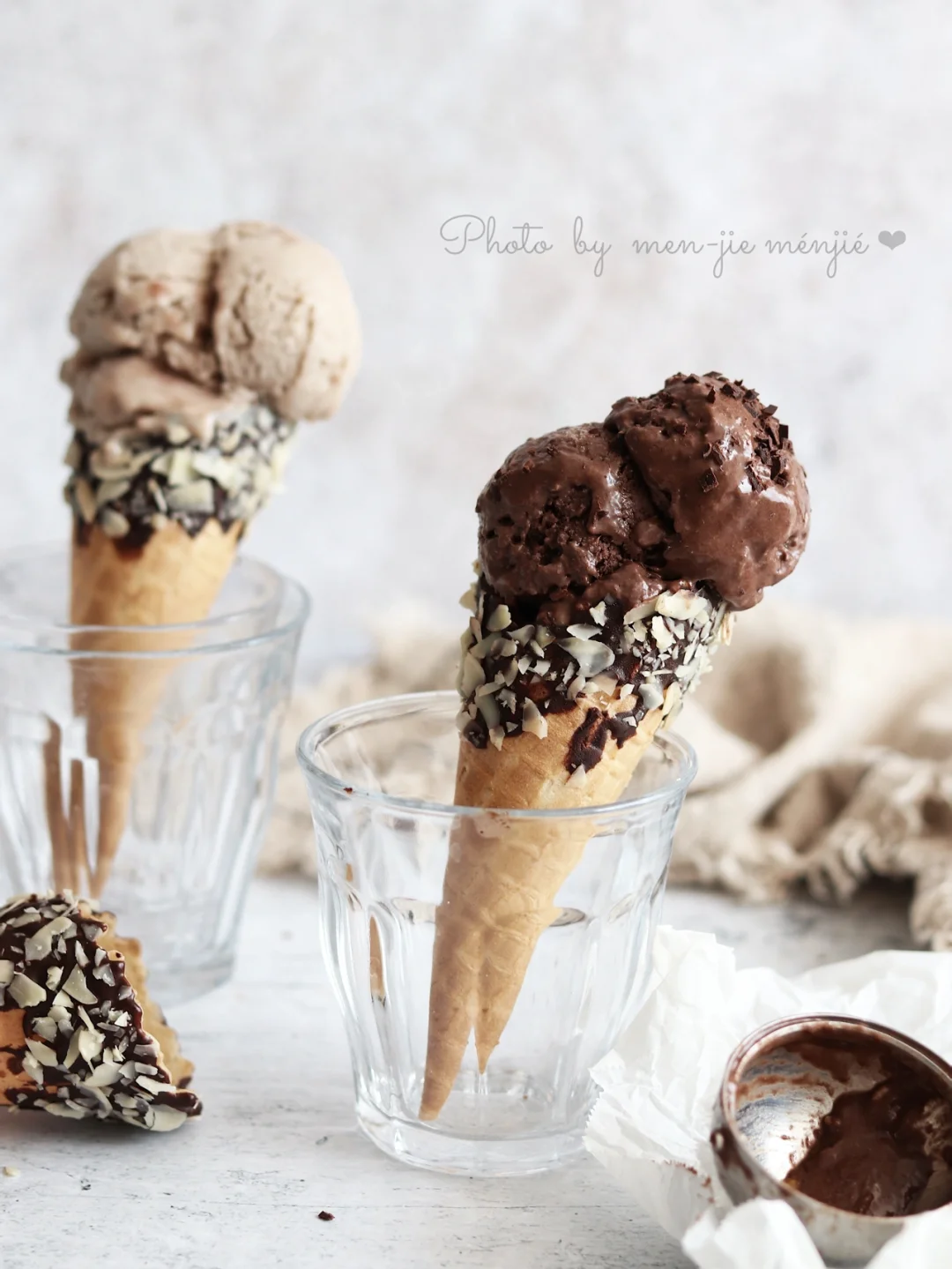 无糖无蛋奶|自制低卡脆筒冰淇淋🍦超简单