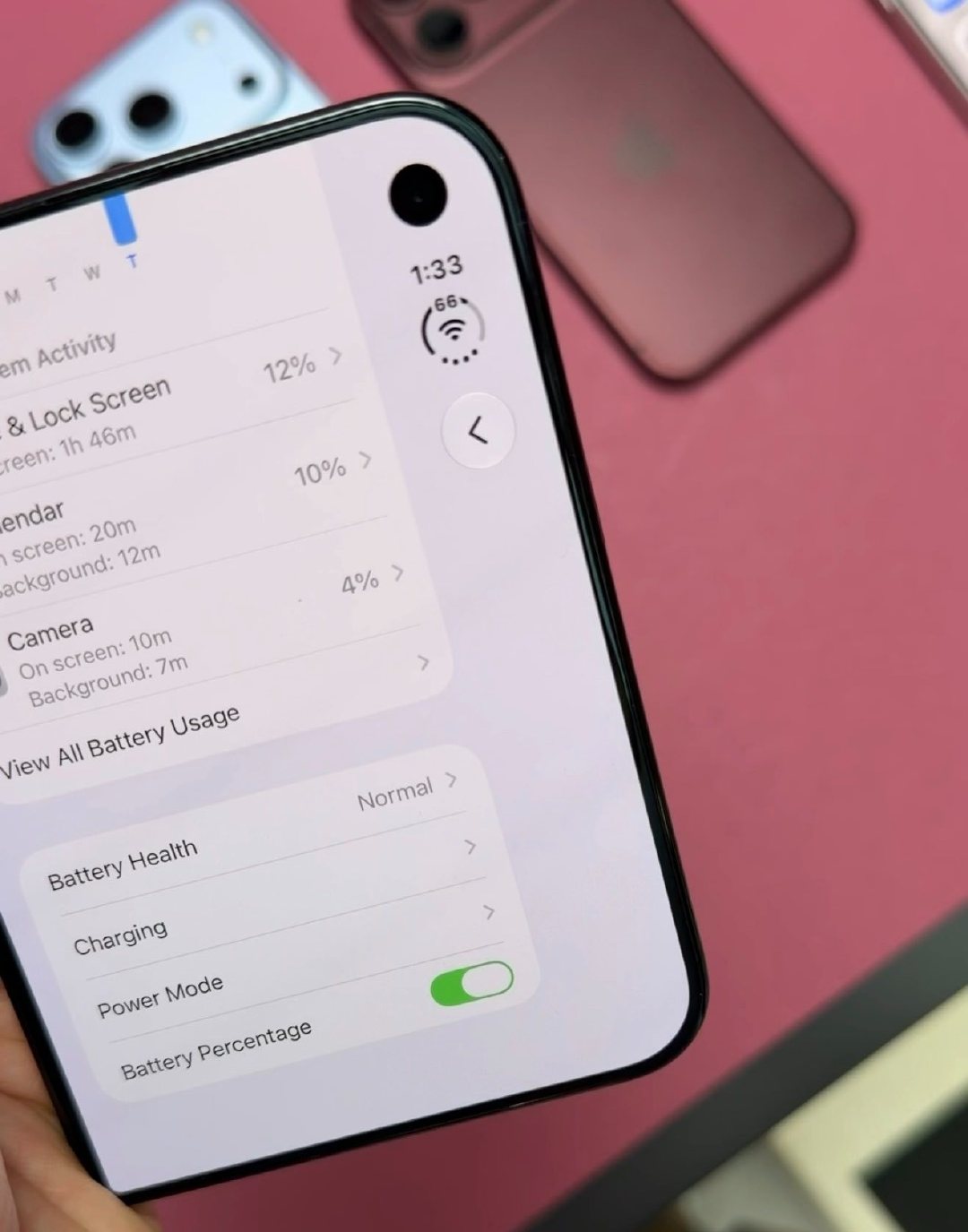 iPhone Duo的电量显示 （iPhone18Pro 苹果） ​