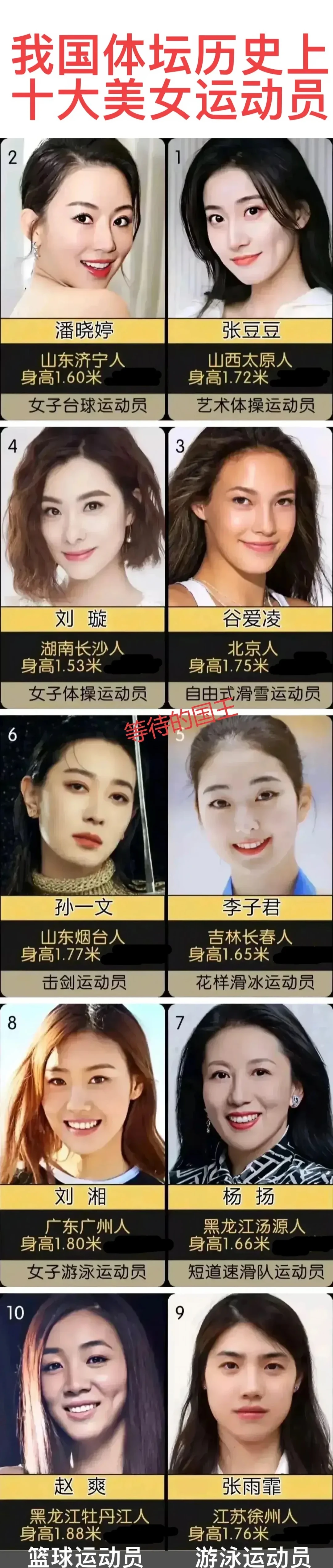 我国体坛历史上的十大美女简介