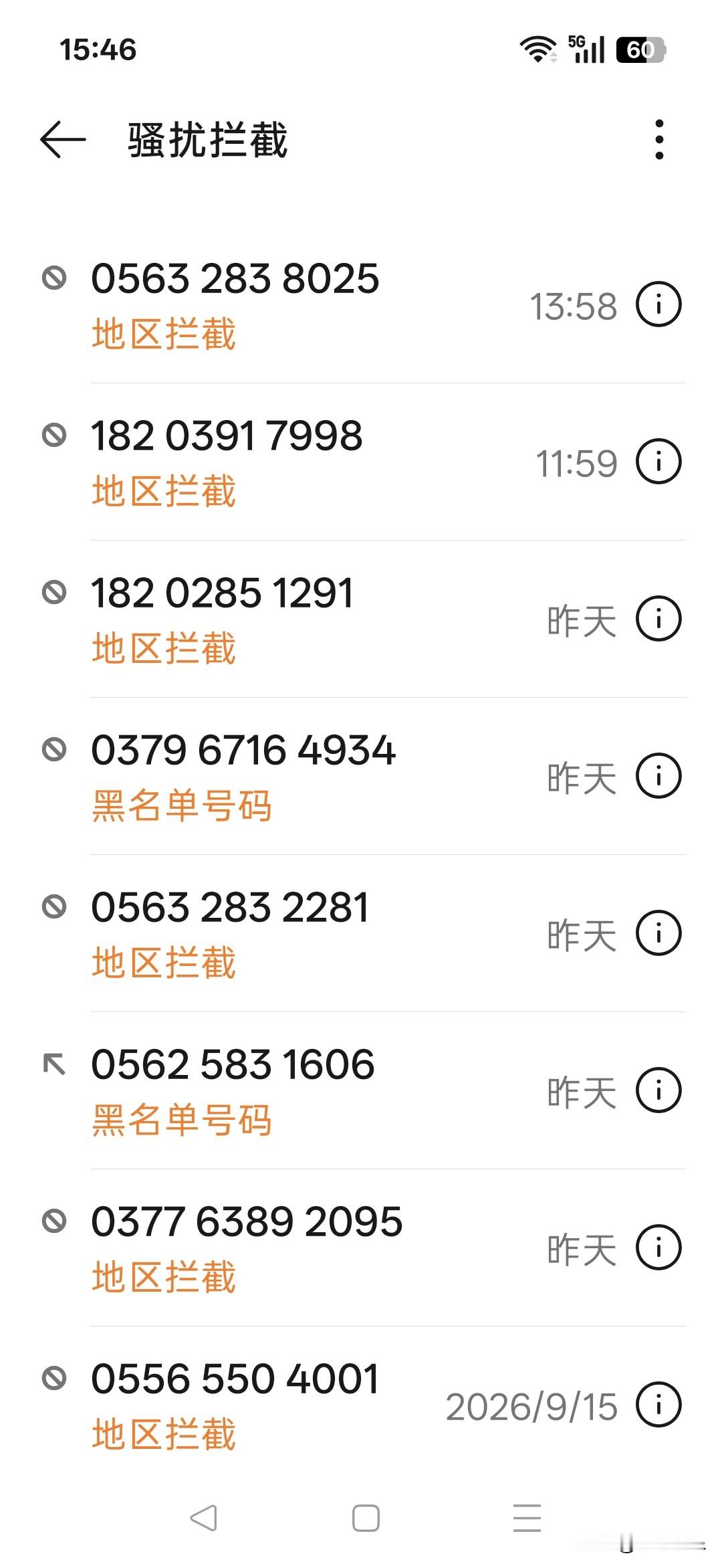 诈骗骚扰电话一览