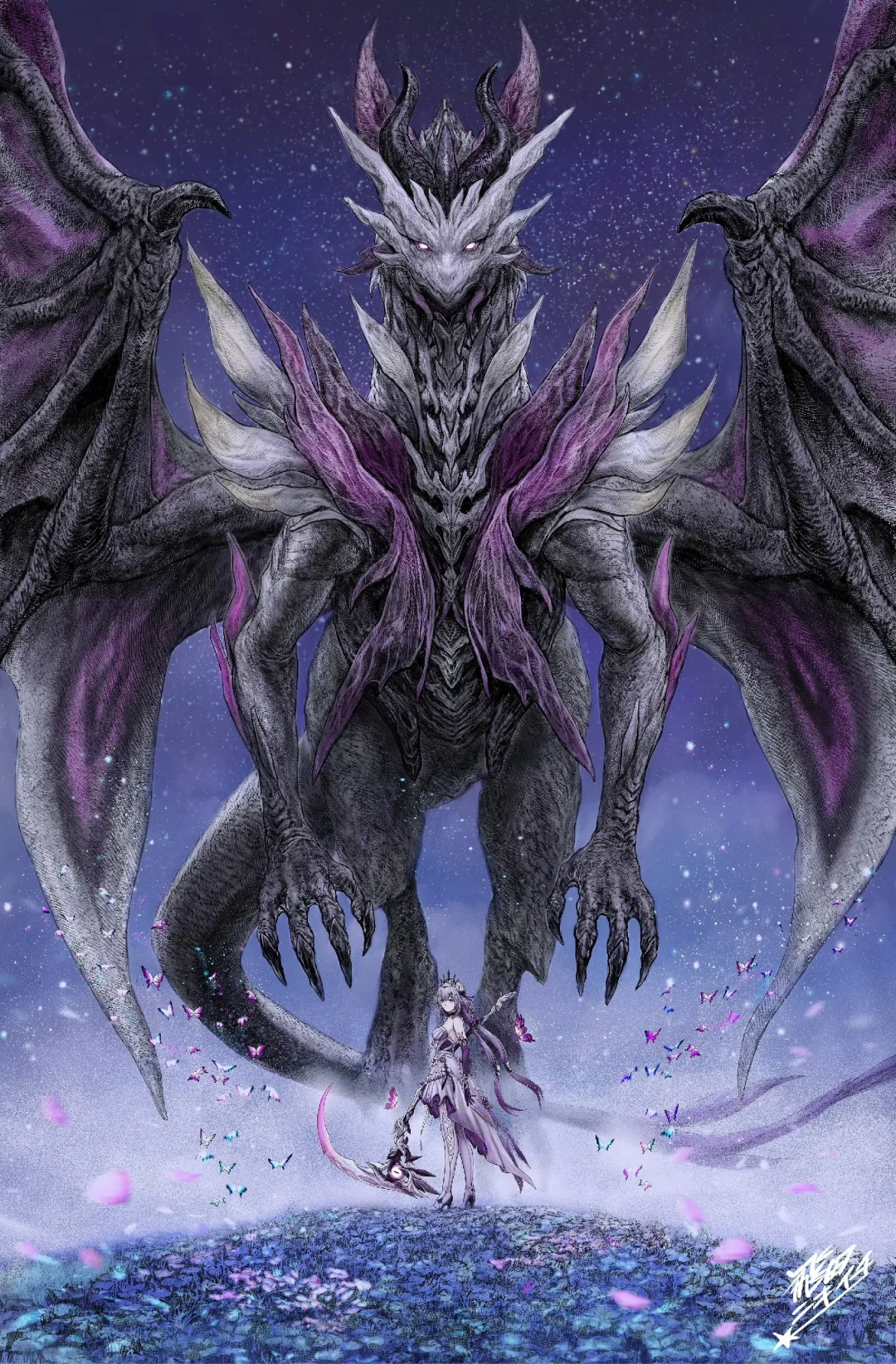 崩铁日推2周年贺图！遐蝶和死龙