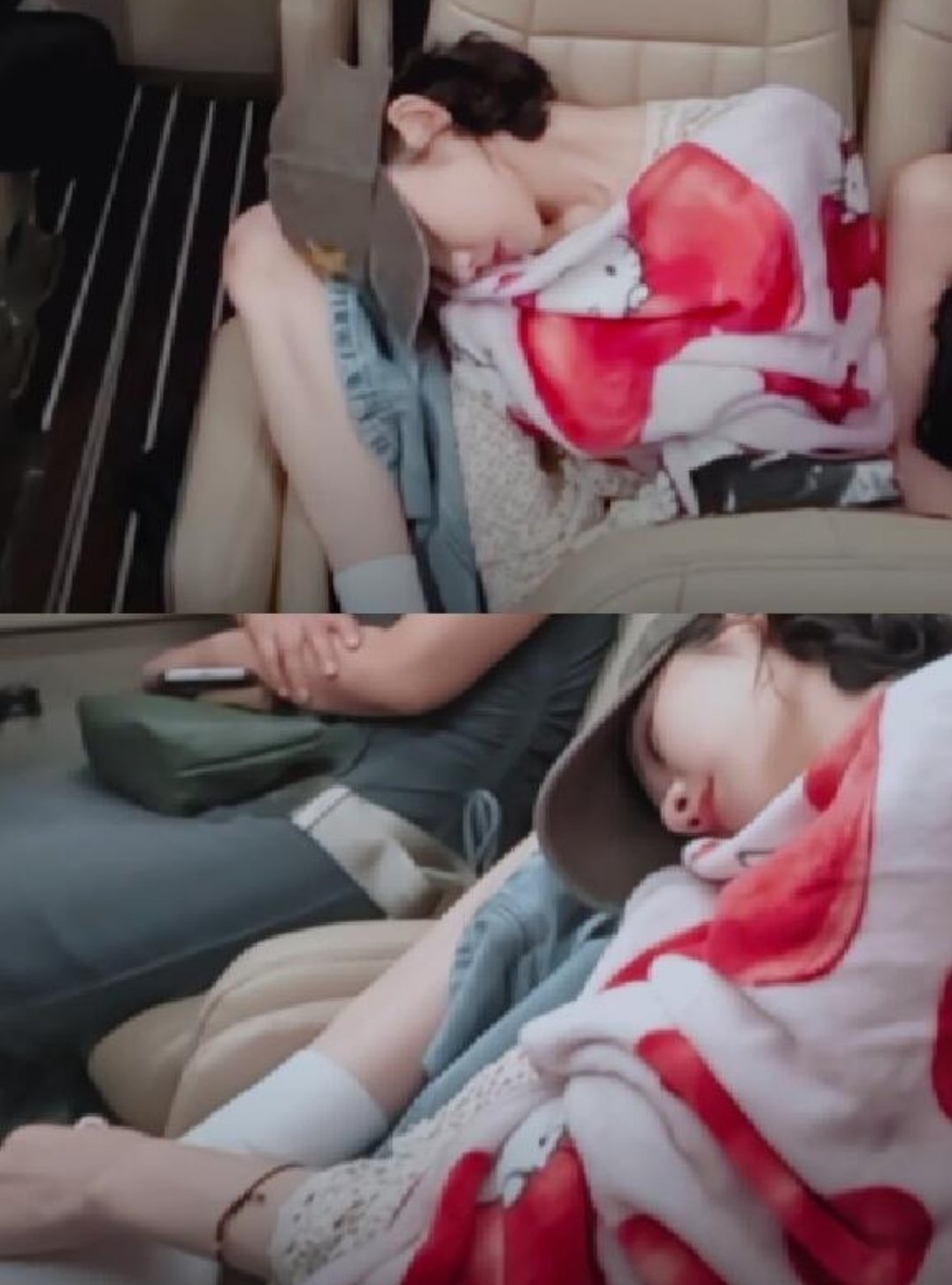 张艺凡腿长的好处就是又把膝盖当枕头睡觉了呀💤 ​