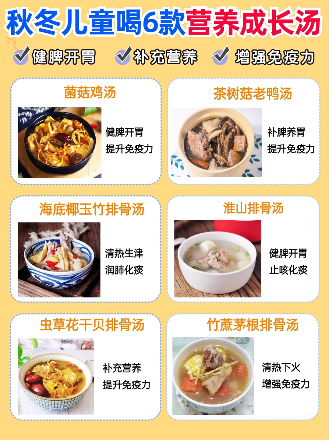 秋冬6款宝宝营养汤，鲜美健脾又养胃！