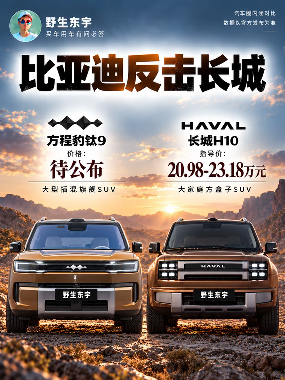 方程豹钛9和长城H10，又是冤家路窄