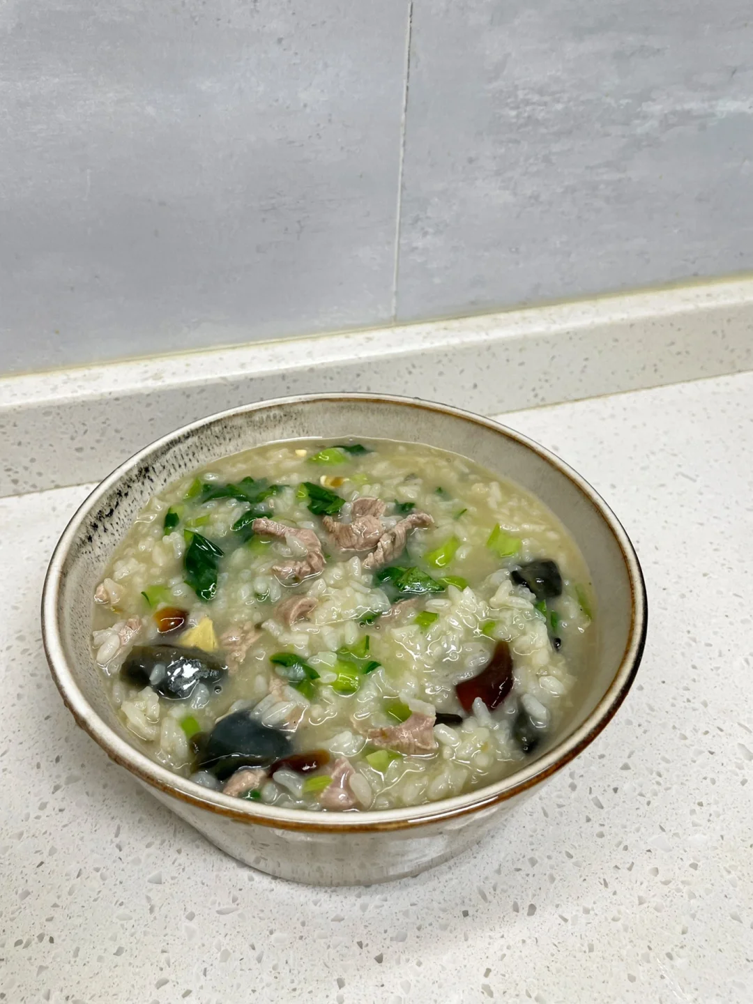 料超足的皮蛋瘦肉粥，超鲜超养胃🤤