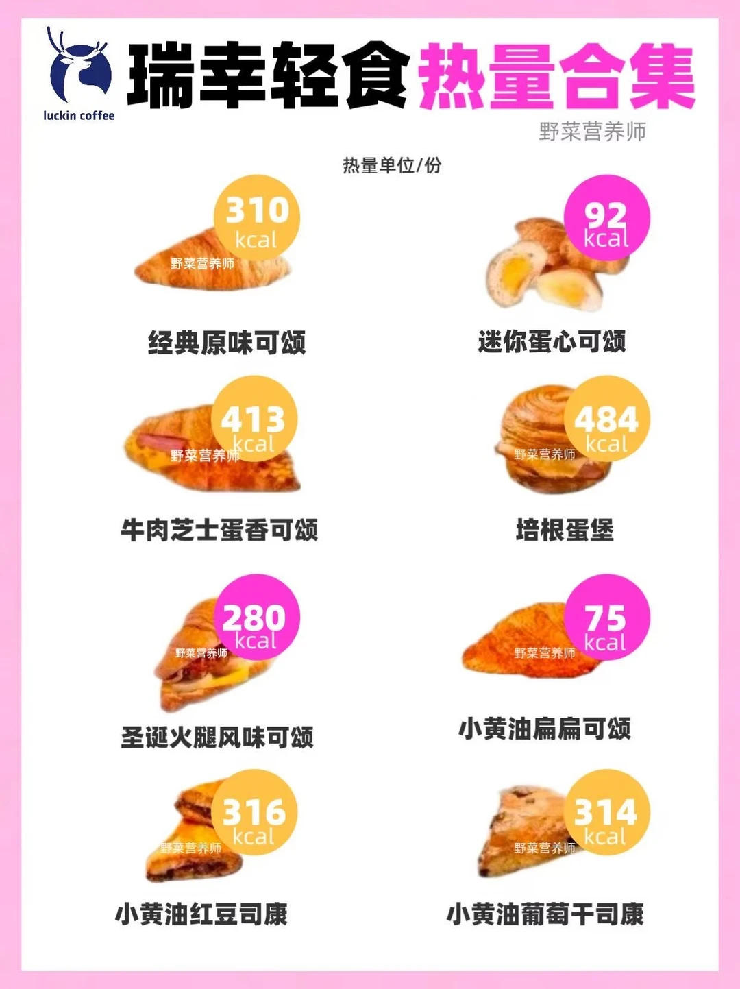 瑞幸轻食热量合集🔥热量测评