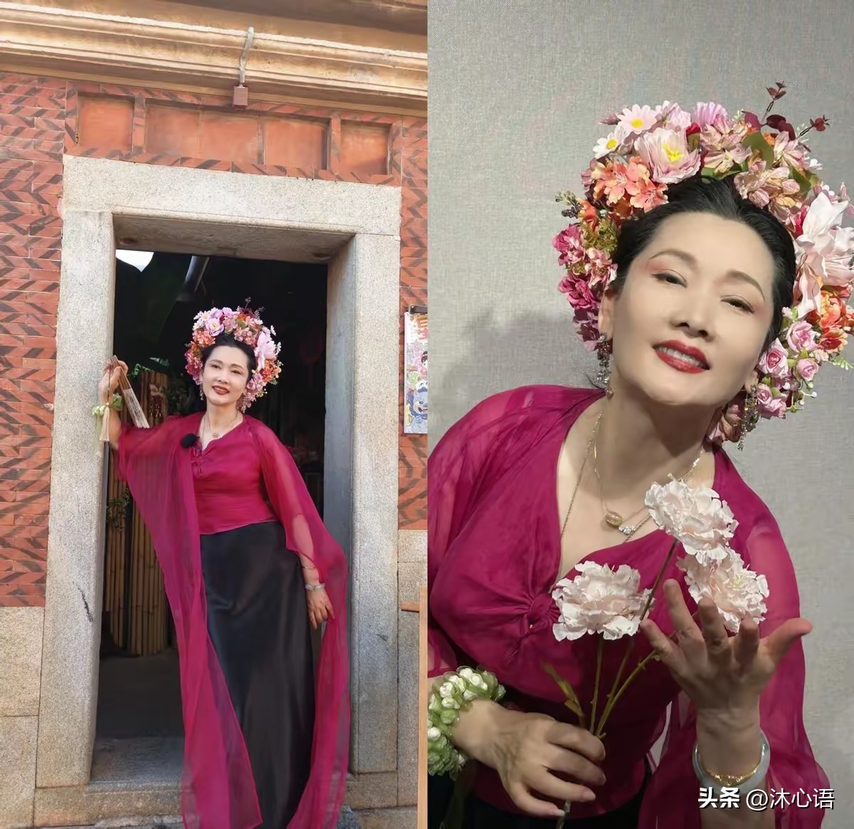 簪花美女： 何赛飞老师这松弛感，完胜大美女张柏芝啊  图片来自网络