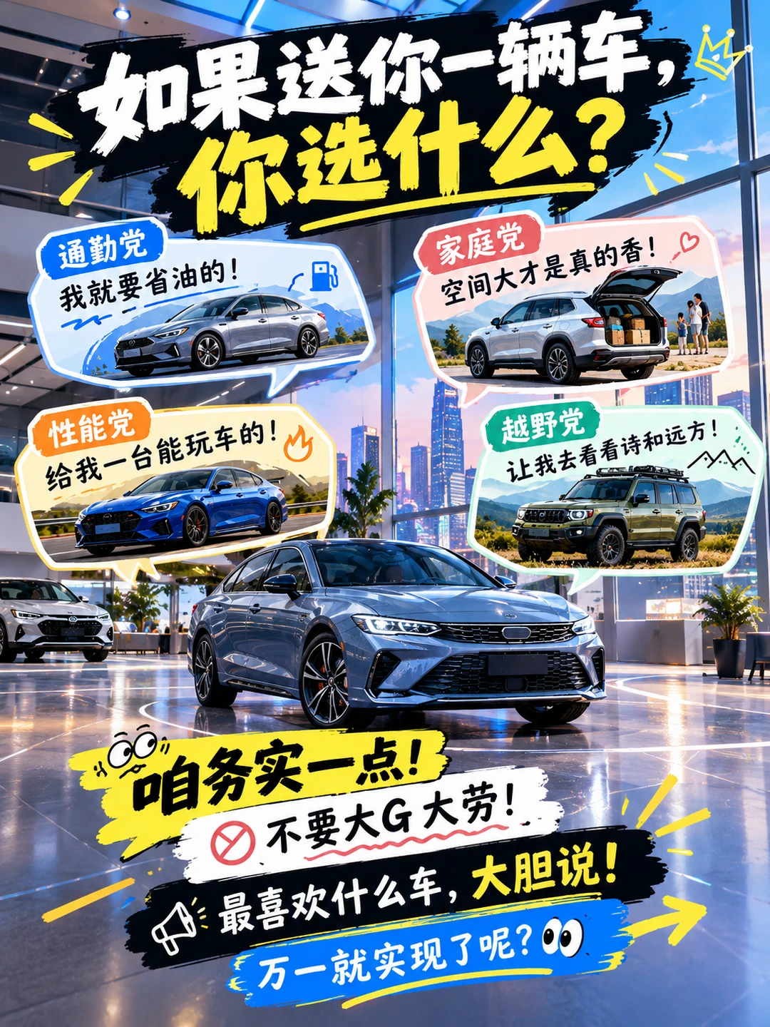 如果送你一辆车🚗你选啥？