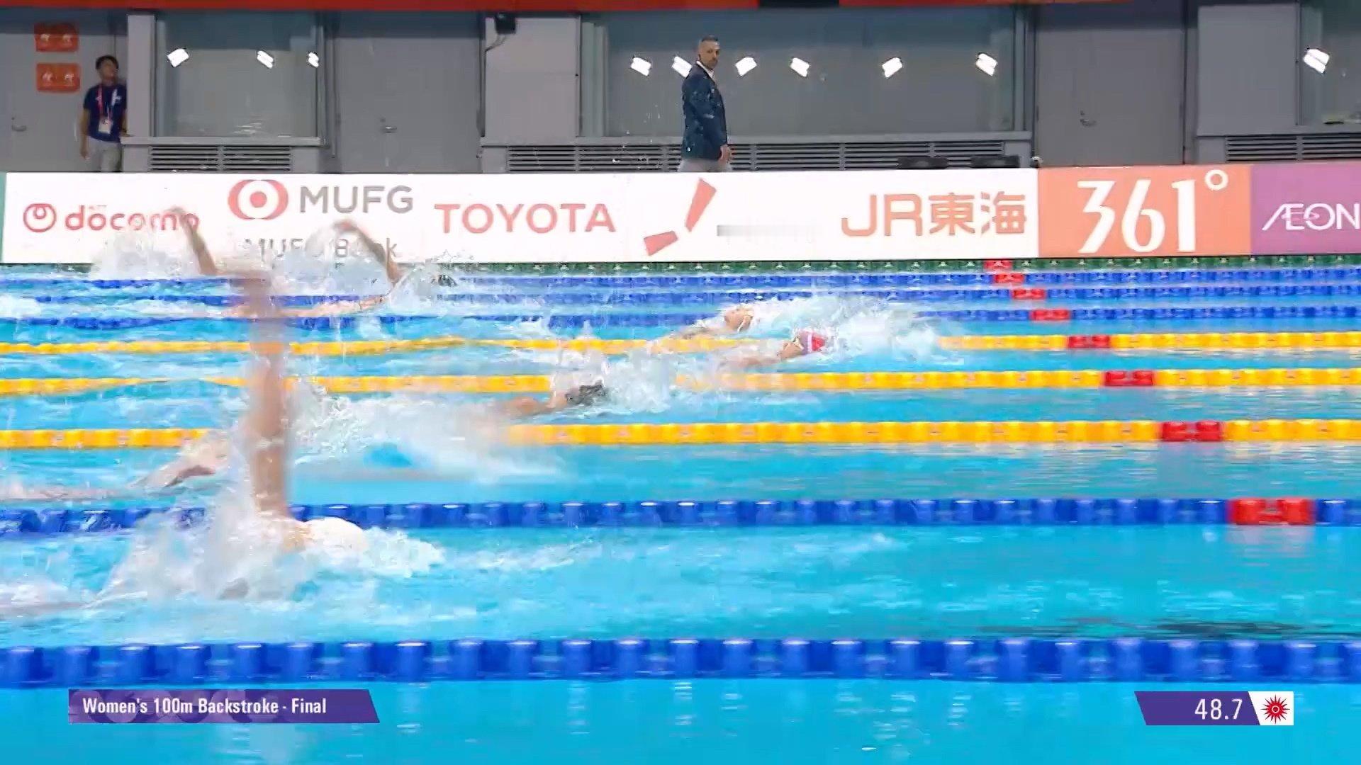 🔻刚刚，彭旭玮获得爱知·名古屋亚运会女子100米仰泳冠军！
🔻🥇 🇨🇳 彭旭玮 59.30
🔻🥈 🇯🇵 白井璃绪 59.89
🔻🥉 🇰🇷 金承垣 1:00 .10
#亚运会##热点现场##海外新鲜事# ​
