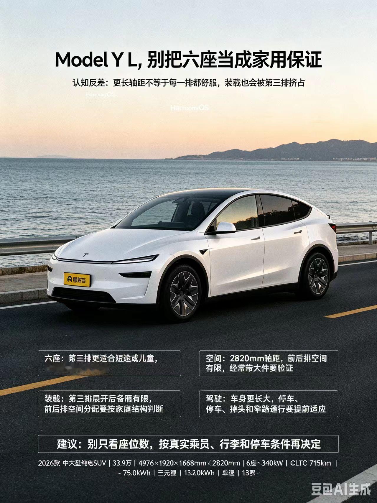 特斯拉Model Y更适合儿童短途旅行，还有就是家庭用车，其实它的空间前后排。相对来说更有限，带大件的话，大家还是要实际检测一下，最好是多多看一下他的各方面条件比较好。【来自懂车帝车友圈】