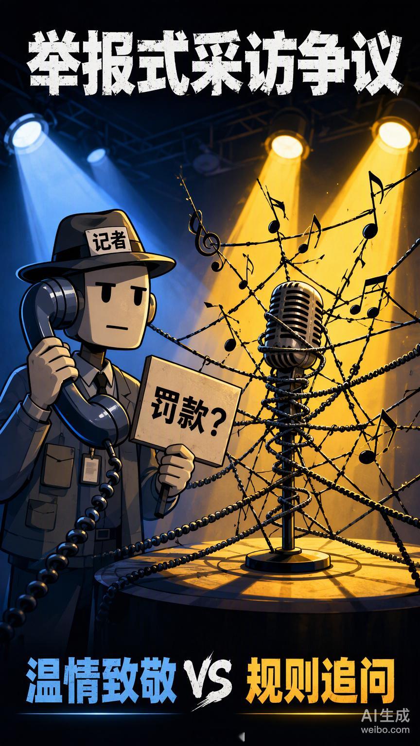 #潇湘晨报举报式采访争议#🎤那英在成都演唱会临时加唱《弯弯的月亮》致敬刘欢，这本是现场一份动人的心意。潇湘晨报却追着问文旅局“会不会罚款”，硬是把温情时刻推上了调查台。
好在成都文旅通报认定这属于互动环节的片段化演唱，不违规。但这波操作让媒体自己陷入了尴尬，被网友吐槽是“举报式采 ​
