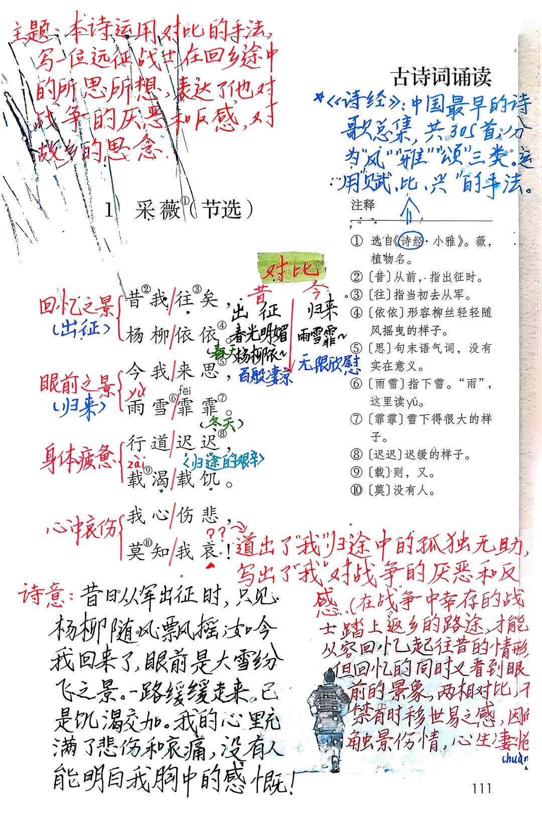六下备课-古诗词诵读一 采薇（节选）