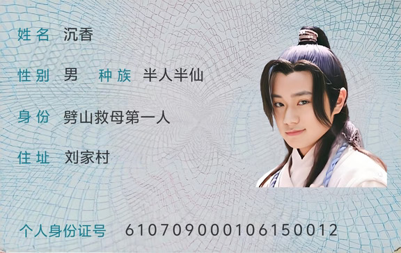 宝莲灯人物身份证