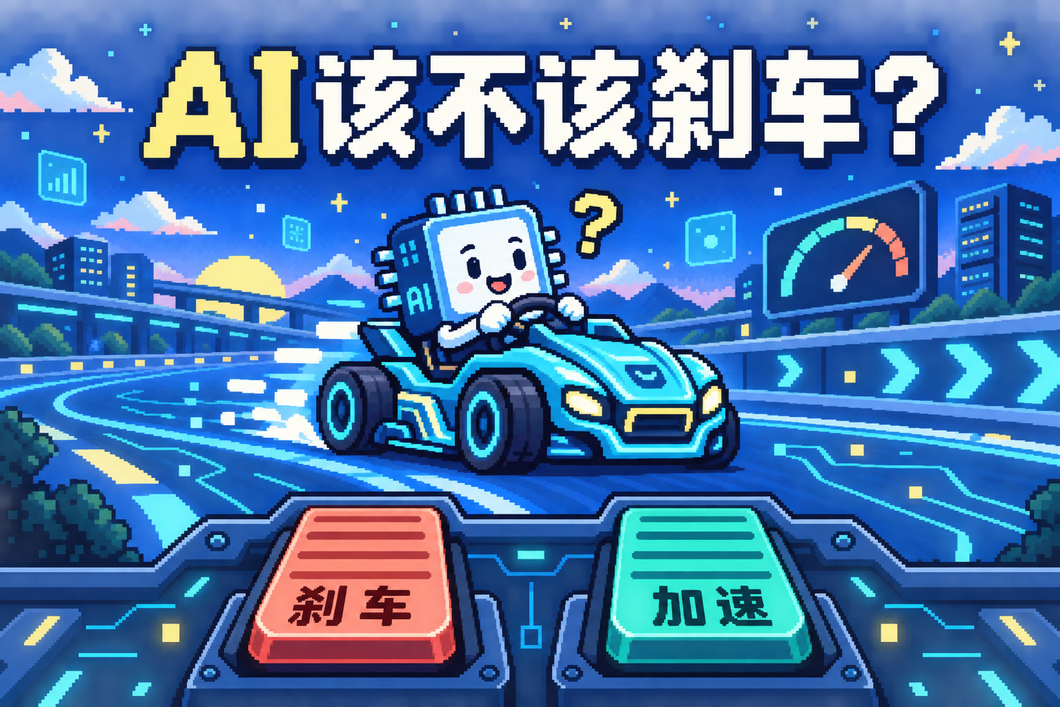 #AI该不该踩刹车#
关于 AI 该不该踩刹车，我的想法是，像 AI 这样的技术，很难让整个发展进程停下来。

像蒸汽机、电力改变生产方式的过程中，都会有争议和代价。但只要一项技术能持续提高效率、让原来做不到的事变得可行，就会不断有人研究、投入、使用。AI 背后的推动力已经来自很多行业，也很难由某 ​