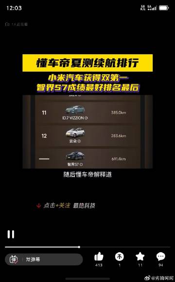 懂车帝战绩复习<br />智界S7成绩最好放最后