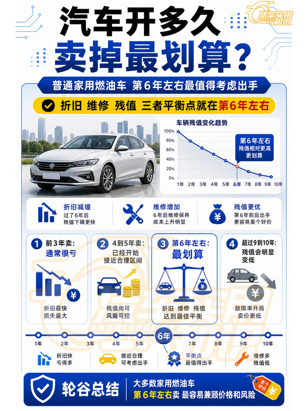 汽车开多久卖掉划算？