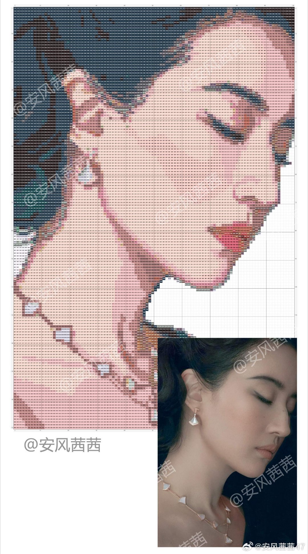 美美哒茜茜～#刘亦菲[超话]##拼豆[超话]##拼豆﻿ ﻿##拼豆图纸# ​