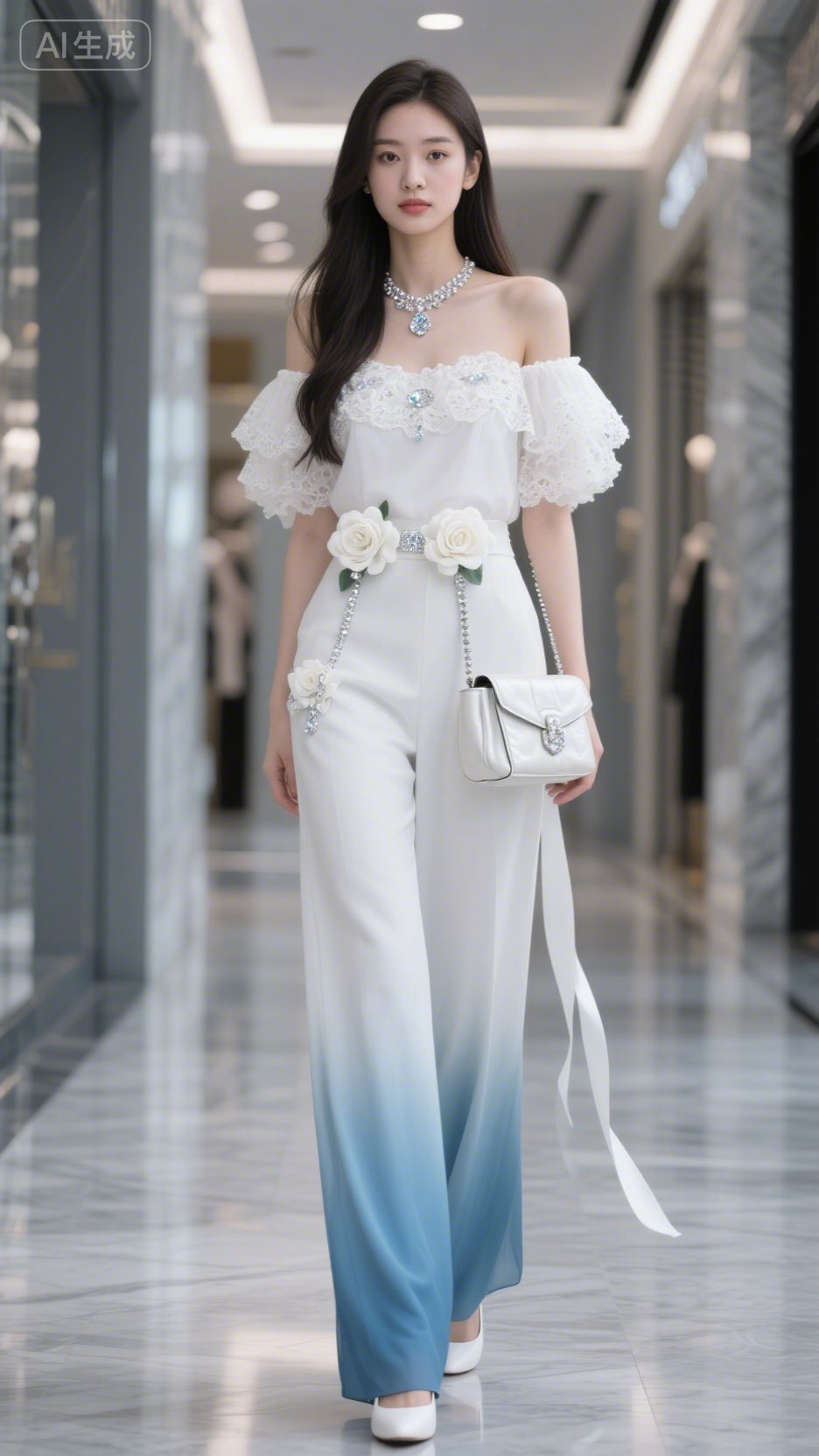 优雅白裙，梦幻蕾丝，时尚穿搭，自信满满！