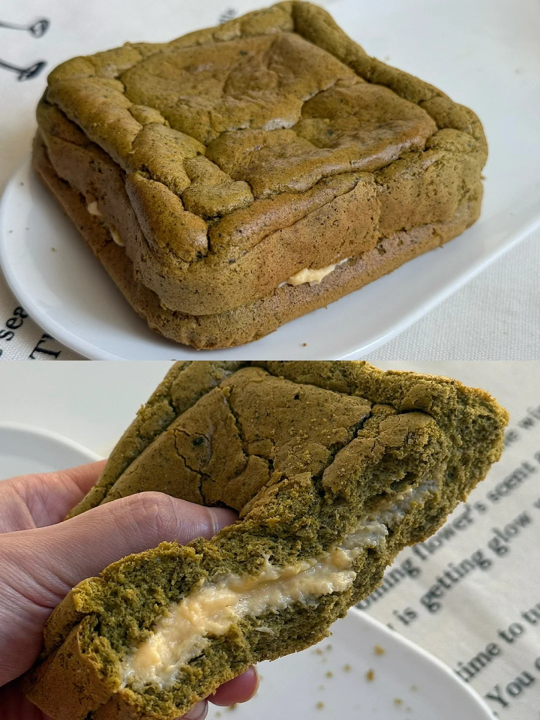 怎么会有这么好吃的豆乳夹心抹茶蛋糕啊🍰