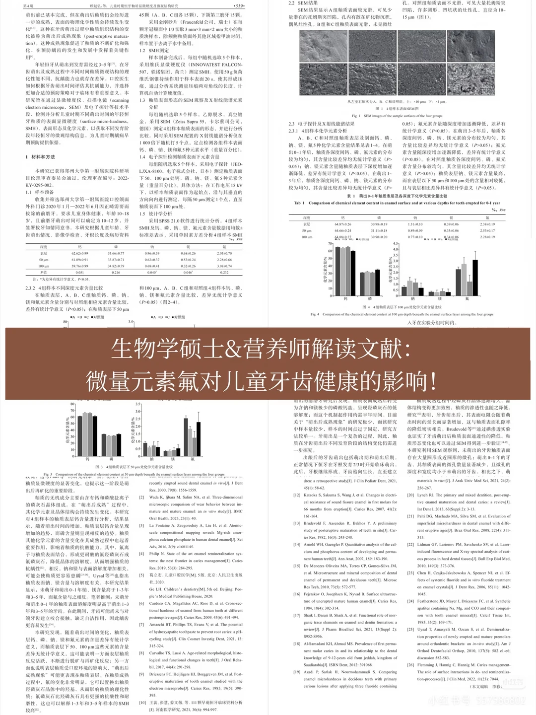 生物学硕士解读文献｜儿童恒牙釉质研究 刚读了篇儿童恒牙釉质研究，结论超...