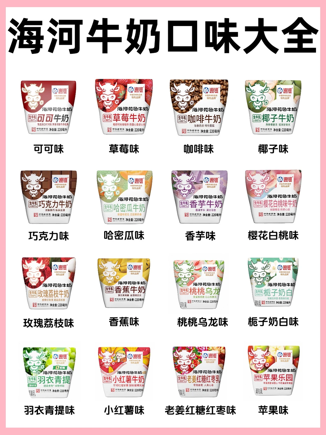 🔥46款海河牛奶口味大全‼️你喝过几个❓