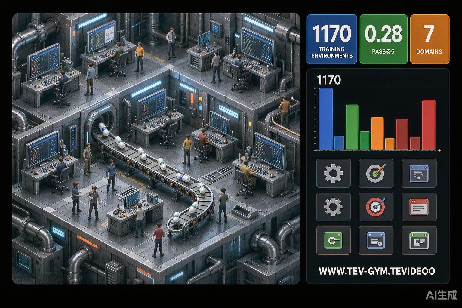 Tev 1170 个长程环境 · 27B 追平 GPT-6