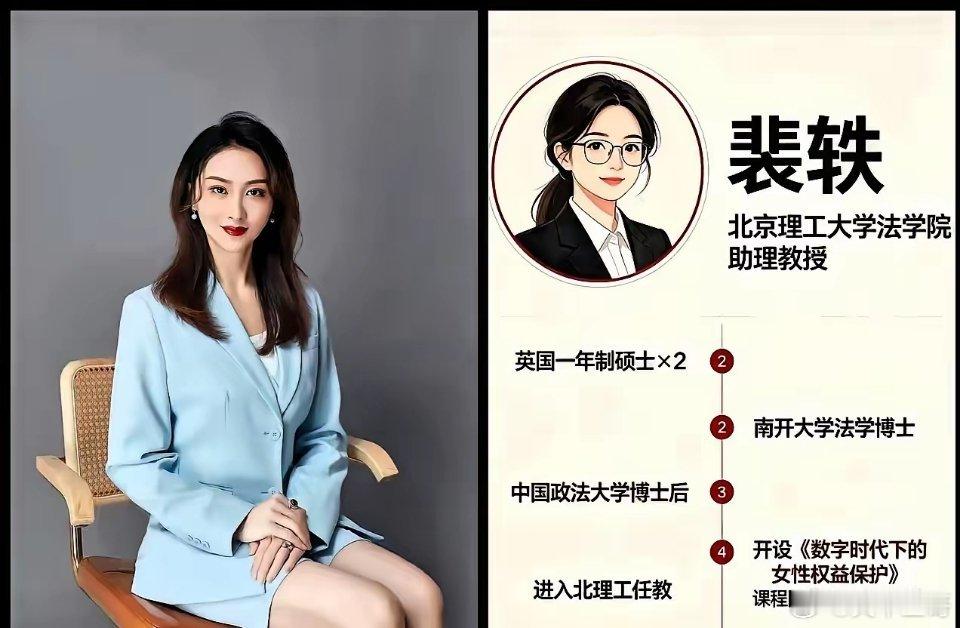 滑天下之大稽！
一个高考三四百分的三四本学生，出国读两年水硕就能凭武汉大学法学系某教授的裙带关系跑到985高校任教，去教别人家高考六七百分的学生?！教的还是挑拨男女对立课程！
大家开始深挖她的背景：本科天津师范大学（双非），两个英国一年制硕士，南开大学法学博士，中国政法大学博士后。研究 ​
