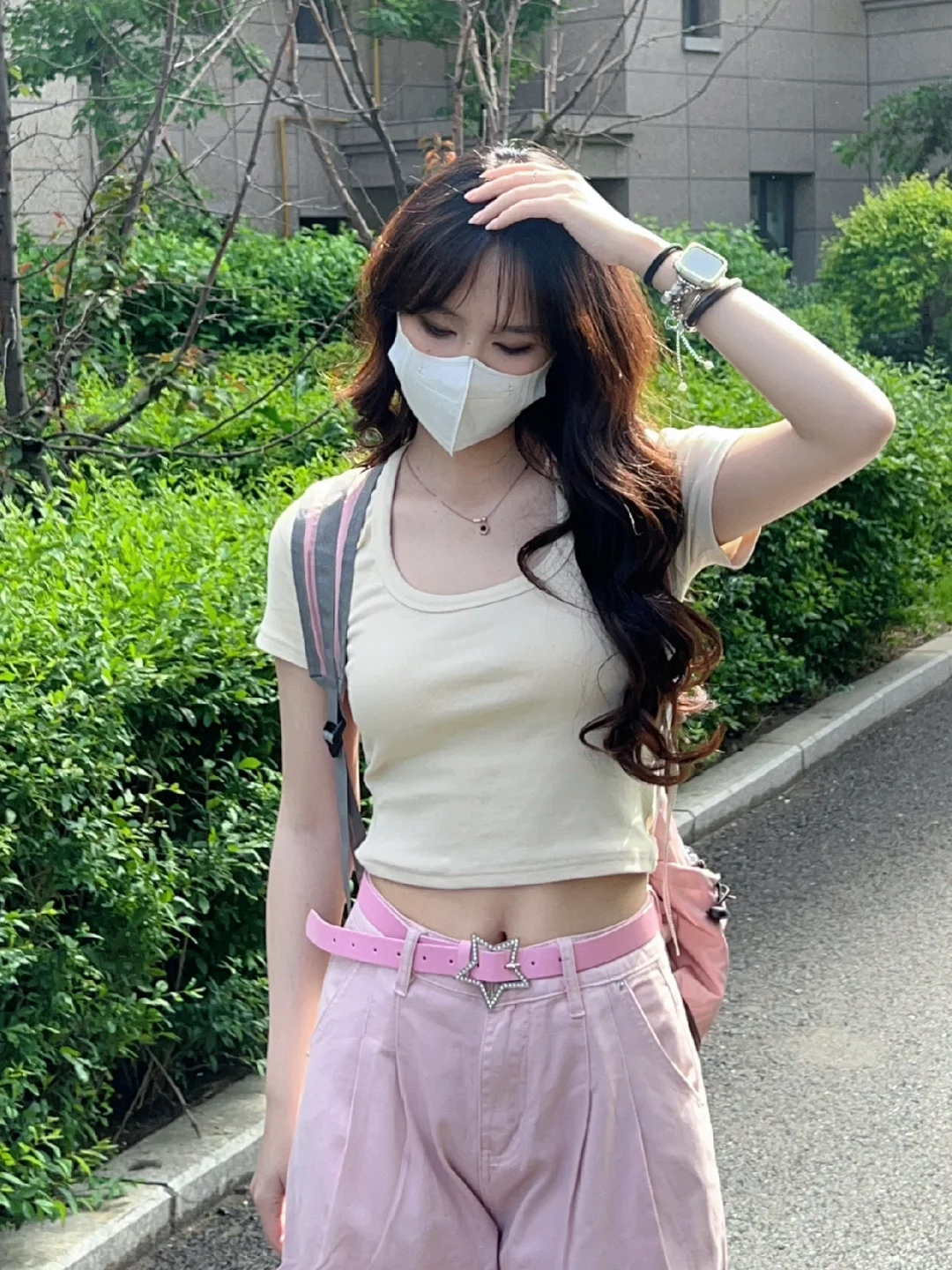 今日份甜甜雪莉玫~🎀（白菜价正肩T真的好穿