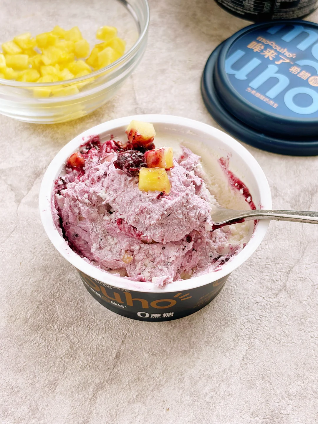 3分钟搞定蓝莓果酱厚酸奶，醇厚如奶酪