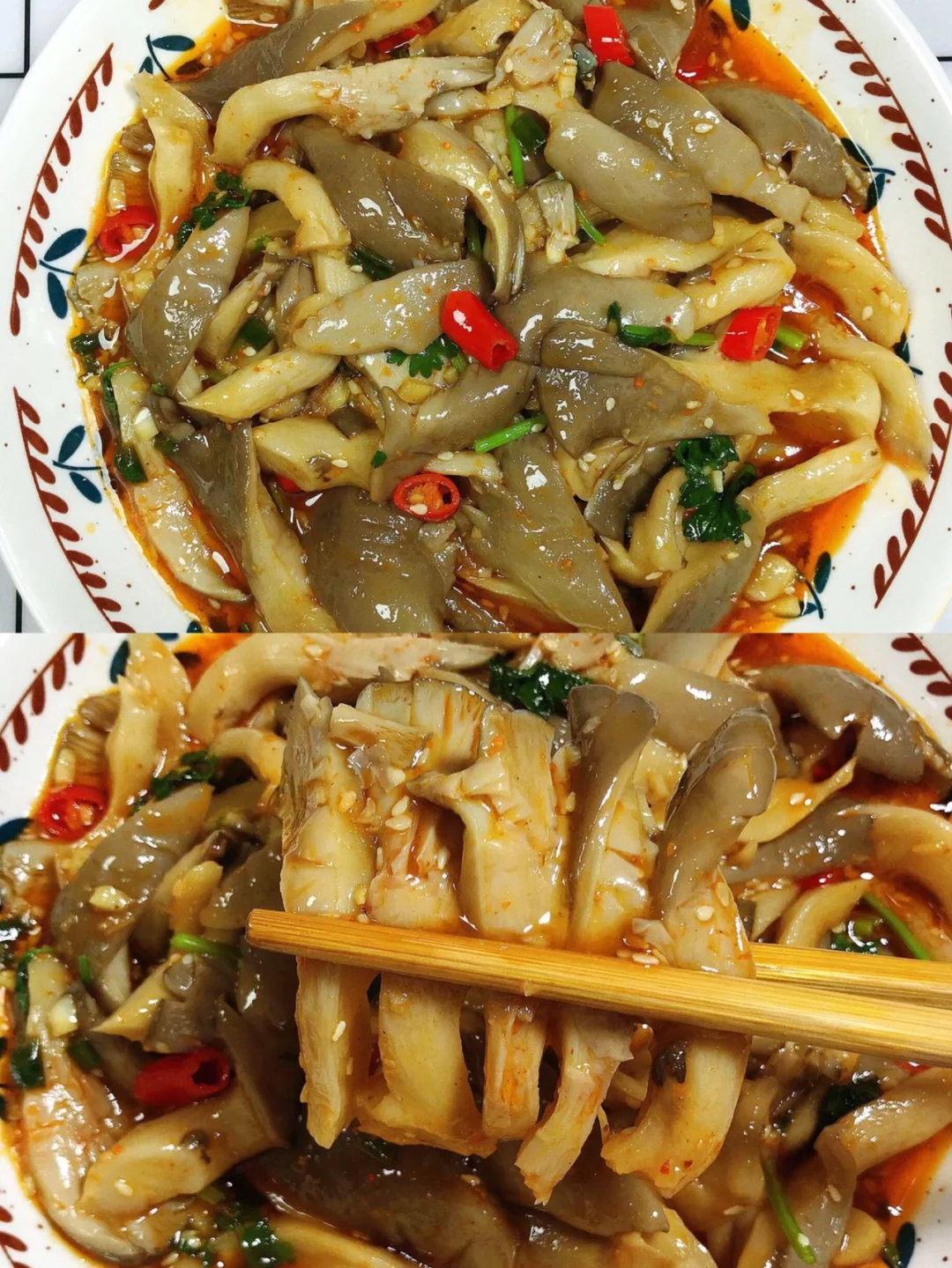 凉拌平菇这样做！比肉还好吃😋！