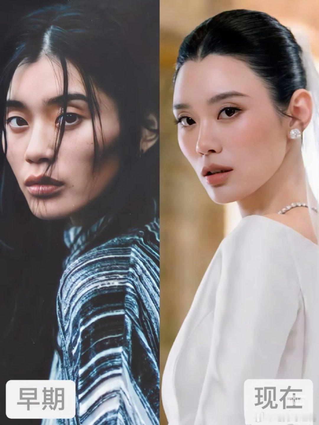 #奚梦瑶和现在简直判若两人#奚梦瑶真是和过去变化还挺大的，从过去的骨相美到现在的高级美，气质越来越高级了。 ​
