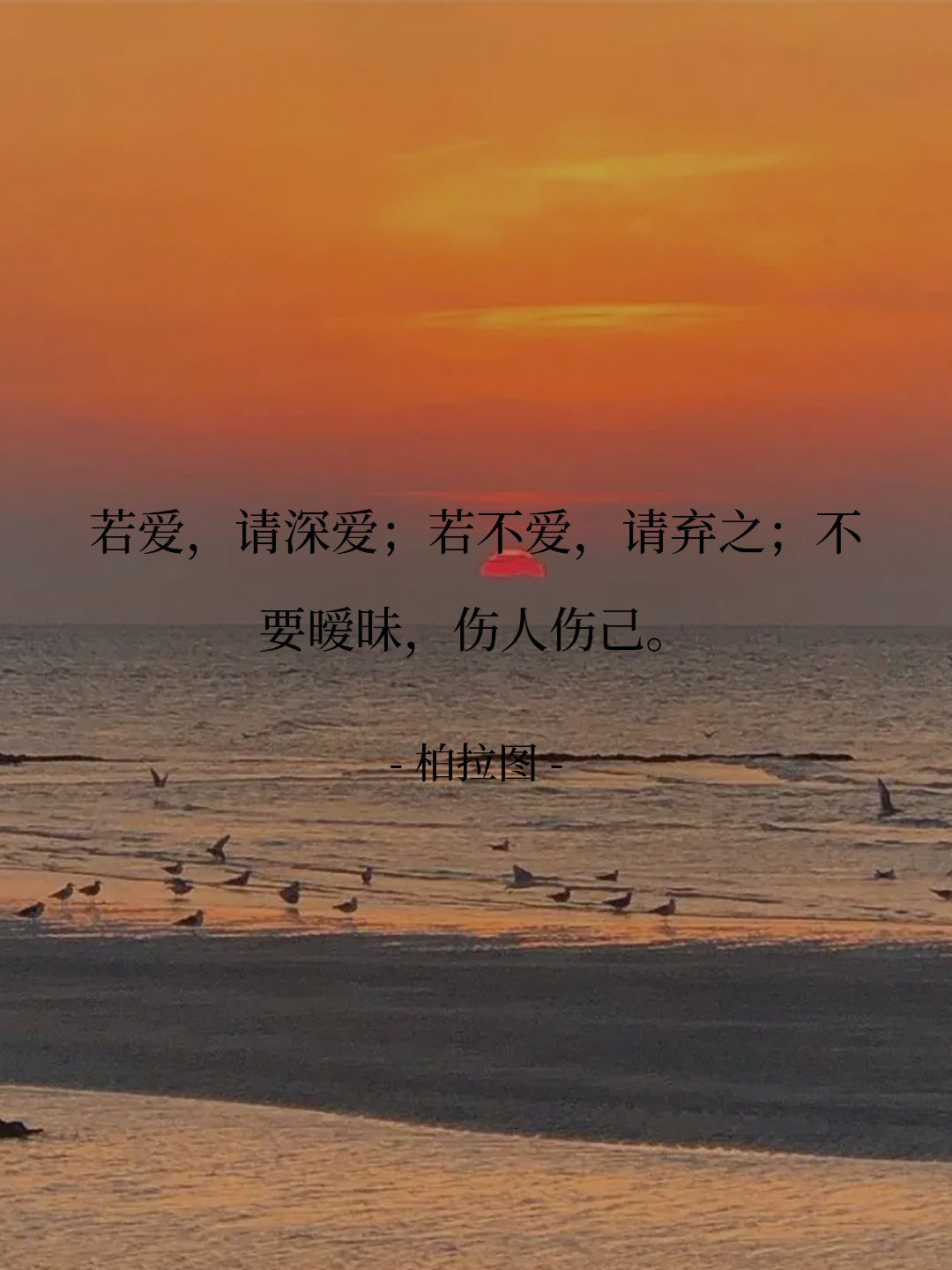 若爱，请深爱；若不爱，请弃之；不要暧昧，伤人伤己。 -- 柏拉图[超话]​​​