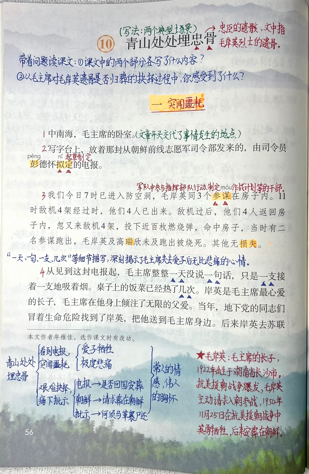 五下语文第10课《青山处处埋忠骨》课堂笔记