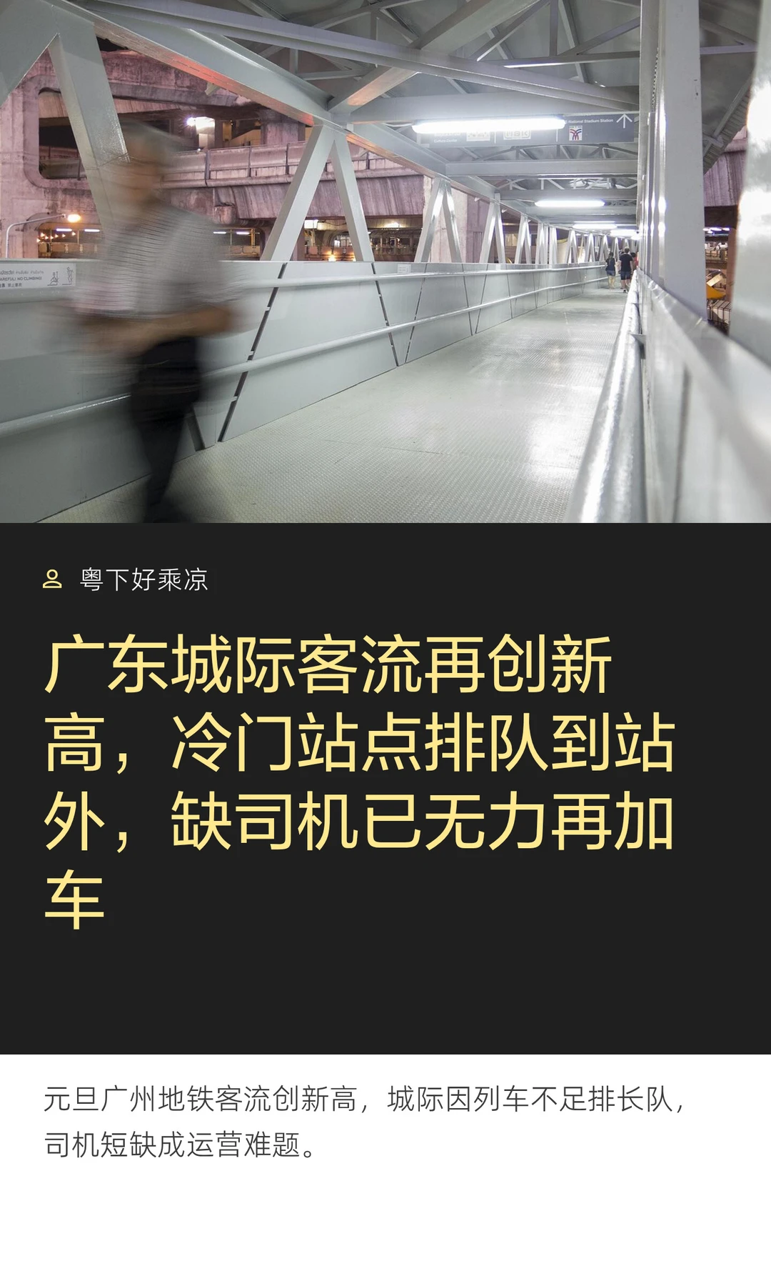 广东城际客流创新高，连冷门站点排队到站外