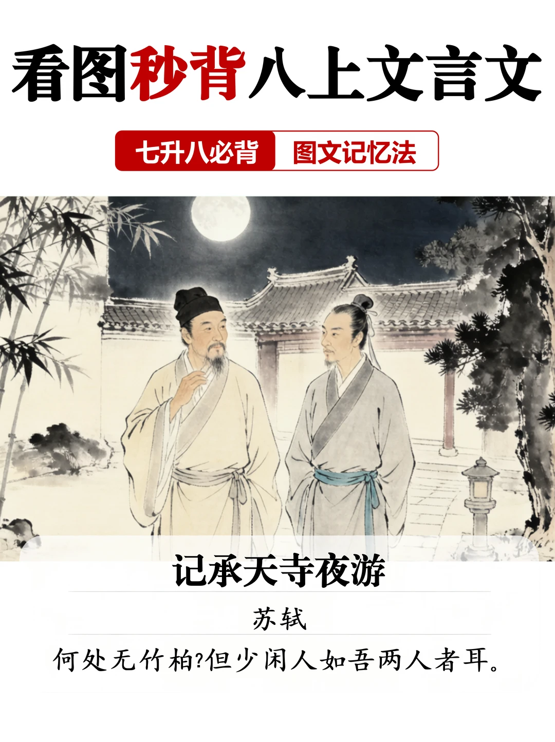 八上预习《记承天寺夜游》看图速记