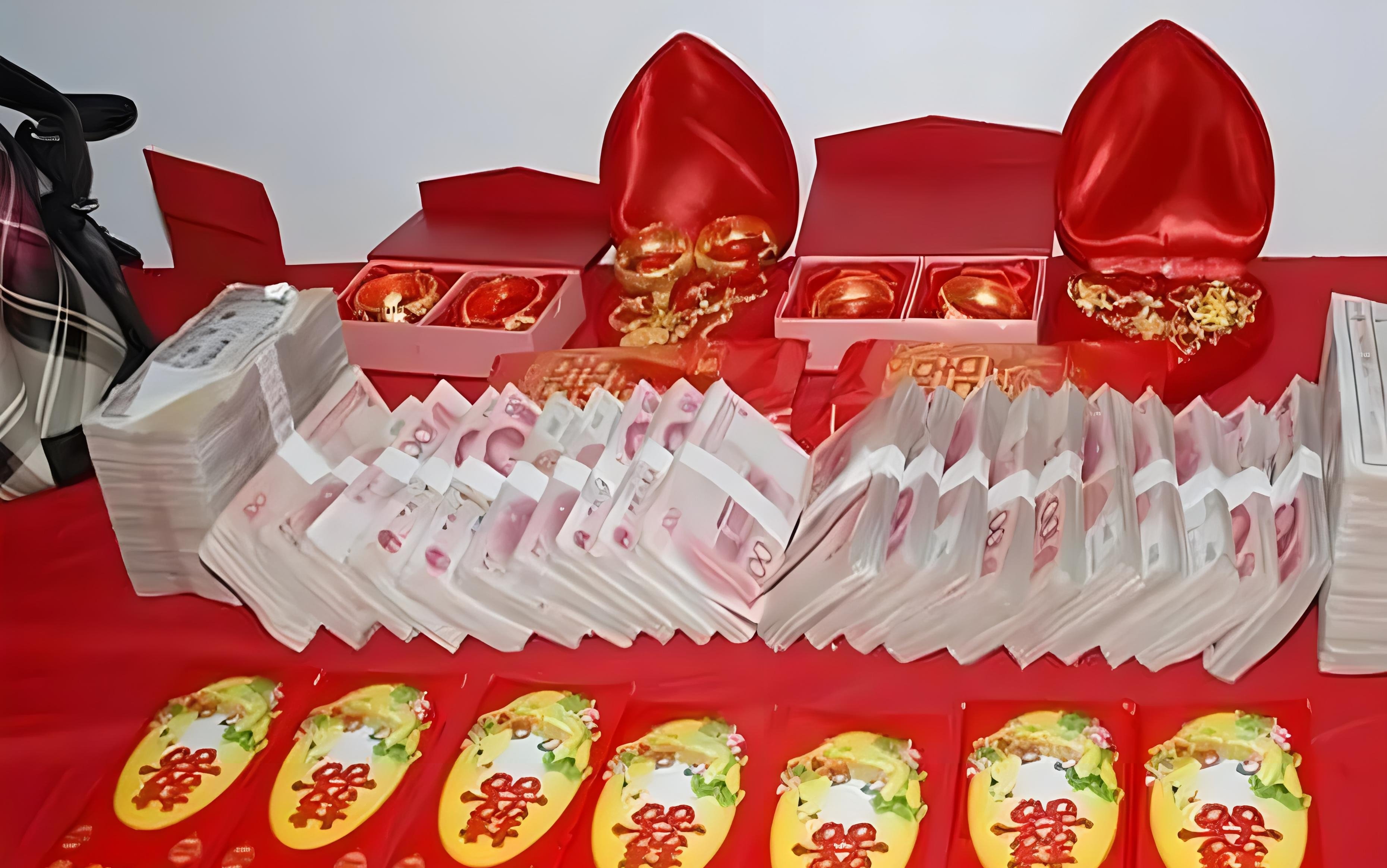 彩礼这事儿，搁在以前是两家结亲的体面，是长辈对小两口日子的帮衬。豫剧里佘太君那段唱词，要的是雁翎、麒麟、金瓜钺斧，听着气派，其实句句都是刁难，图个乐子罢了。可如今呢？天价彩礼压得人喘不过气，三斤三两的百元大钞，万紫千红一片绿，动辄几十万，这哪是结亲，分明是给婚姻标了价码。

农村的情况更扎心。多少小
