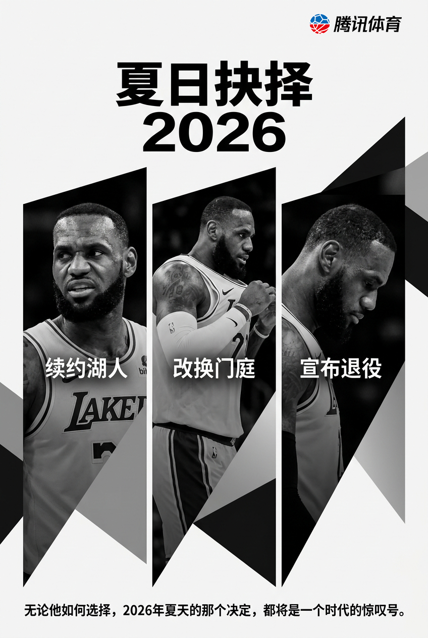 你觉得詹姆斯会怎么选？无论他选择续约、转会还是退役——2026年夏天的...