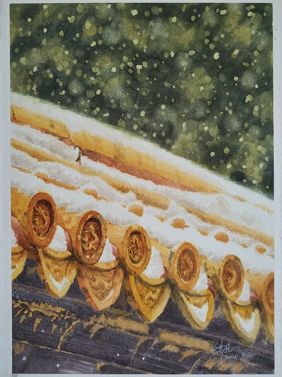 水彩/故宫/屋檐