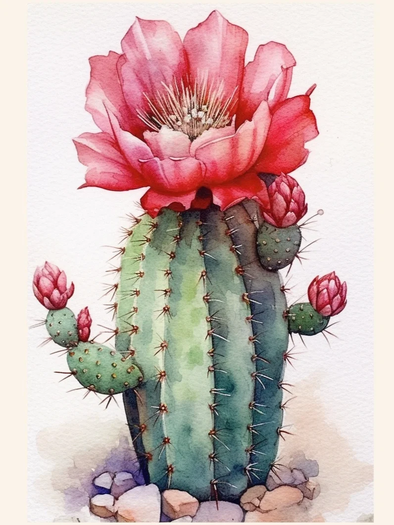AI水彩 仙人掌(2)