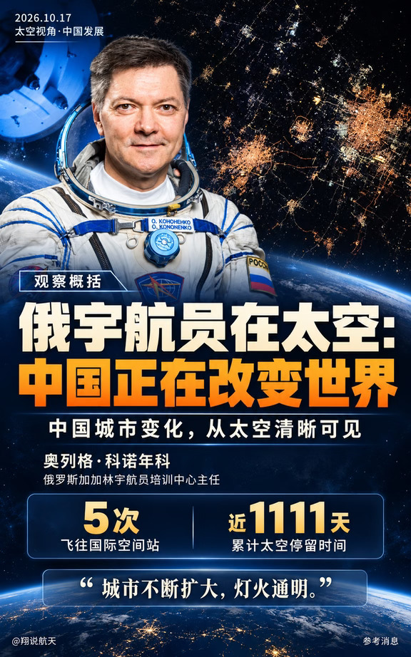 俄宇航员眼中的中国变化
